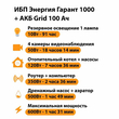 ИБП для котла Энергия Гарант 1000 + Аккумулятор Grid 100 Ah 12 v (600Вт - 91мин) - ИБП и АКБ - ИБП для котлов - Магазин электрооборудования для дома ТурбоВольт